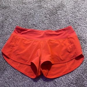 Red Lululemon Speed Up Shorts